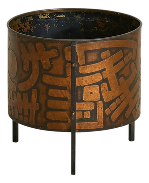 Italian Etched Copper Planter No. 02 Attributed to Victor Cerrato, 1960s