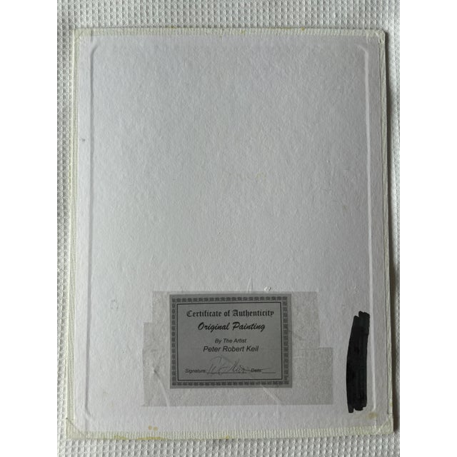 Contemporary Late 20th Century Original Peter Keil Abstract Portrait Acrylic Painting on Canvas Board For Sale - Image 3 of 3