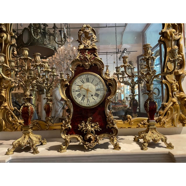 Tiffany and Co. 18th Century Tiffany & Co. Clock and Candelabra Set- 3 Pieces For Sale - Image 4 of 12