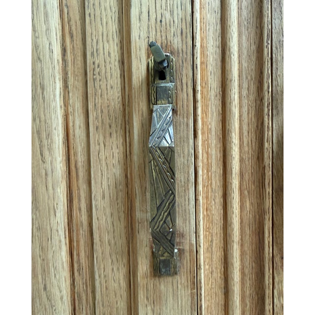 Art Deco Three-Door Oak Wardrobe, 1930s For Sale - Image 11 of 12