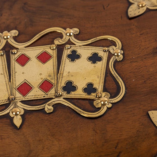 Victorian Walnut & Brass Card Games Box, 1890s For Sale - Image 17 of 18