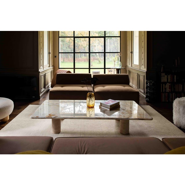 Anïa Coffee Table in Onyx and Travertine by Manifeste For Sale - Image 12 of 14