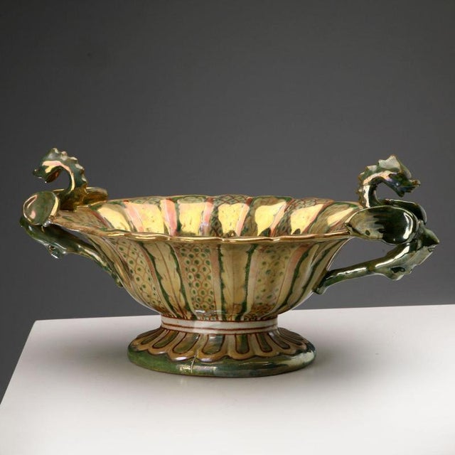 Lustered Majolica Centerpiece by Alberto Rubboli For Sale - Image 3 of 11