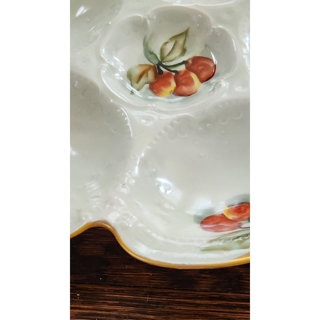 Antique Haviland Limoges Hand-Painted Cherry & Gilt Oyster Plate, Circa 1900 For Sale - Image 10 of 14