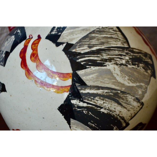 Large Art Deco Vase with Double Handles from Betzy Augeron, France, 1930s For Sale - Image 6 of 18