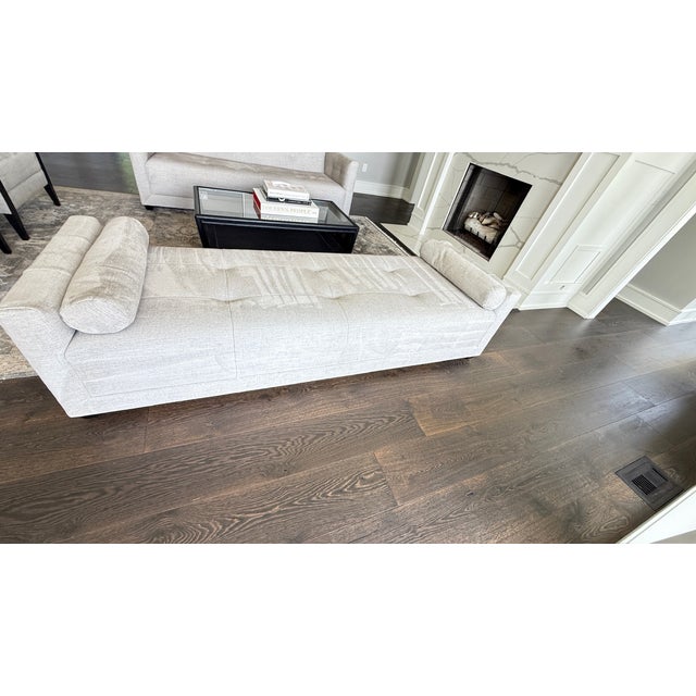 Baker Paris Chaise Lounge (Modern Stitch) by Thomas Pheasant For Sale - Image 6 of 8