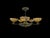 Art Deco Brass and Alabaster Pendant Chandelier, 1930s For Sale - Image 11 of 12
