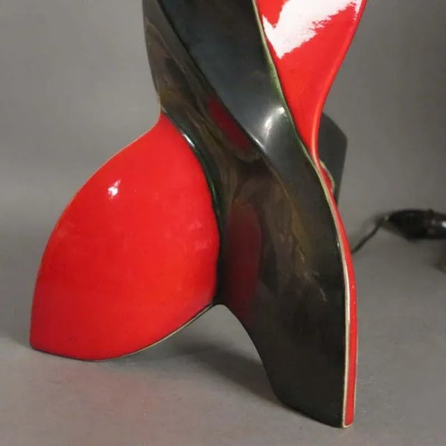 1950s French Ceramic Table Lamp from Vallauris, 1950s For Sale - Image 5 of 10