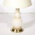 Mid-Century Modern Pair of Mid-Century Modernist Hand-Blown White Murano Glass & Brass Table Lamps For Sale - Image 3 of 12