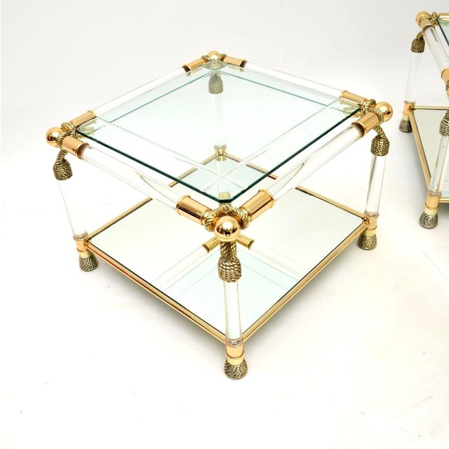 Vintage Spanish Acrylic and Glass Side Tables from Curvasa, 1970s, Set of 2 For Sale - Image 6 of 10