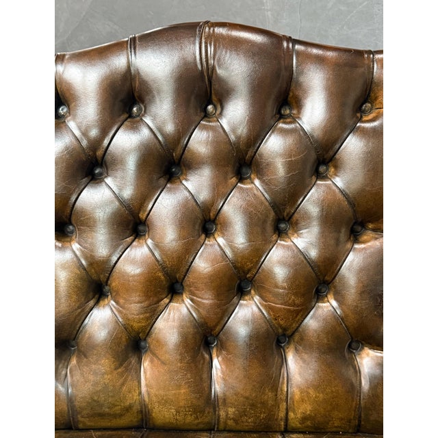 Large Gainsborough Library Armchair of Tufted Leather From England For Sale - Image 13 of 13