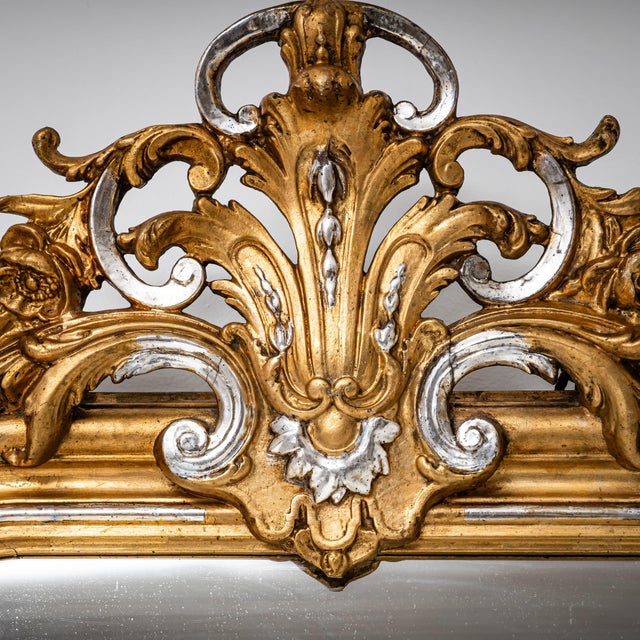 Glass Antique Louis Philippe Wall Mirror, 1800s For Sale - Image 7 of 8