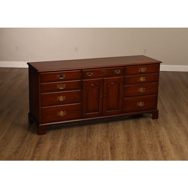 High Quality American Made Henkel Harris Virginia Galleries Dresser Constructed In Wild Black Cherry Featuring Nine...