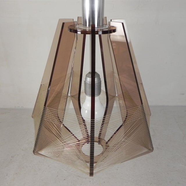 Vintage Acrylic Glass and Nylon Wire Pendant Lamp by Paul Secon for Sompex, 1960s For Sale - Image 11 of 18