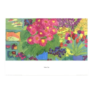 1993 Walasse Ting 'Still-Life with Pink Cat' Contemporary Offset Lithograph