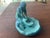 Van Briggle Art Deco Van Briggle Pottery Ming Blue Native American Indian Girl Grinding Corn Maize Sculpture For Sale - Image 4 of 5