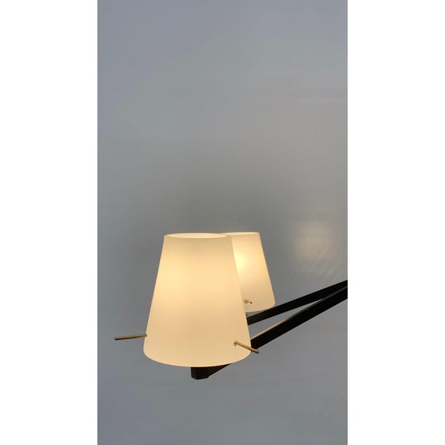 Vintage Glass Chandelier attributed to Stilnovo, 1960 For Sale - Image 3 of 9