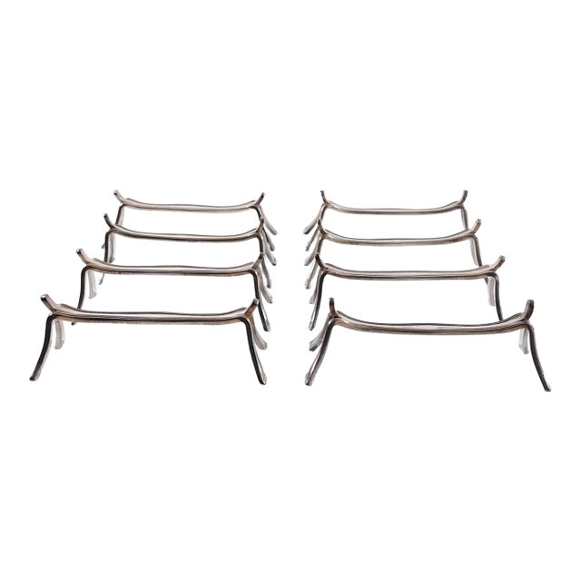 Vintage 1930s French Christofle Art Deco Bóreal Silvered Knife Rests by Luc Lanel - Set of 8 For Sale