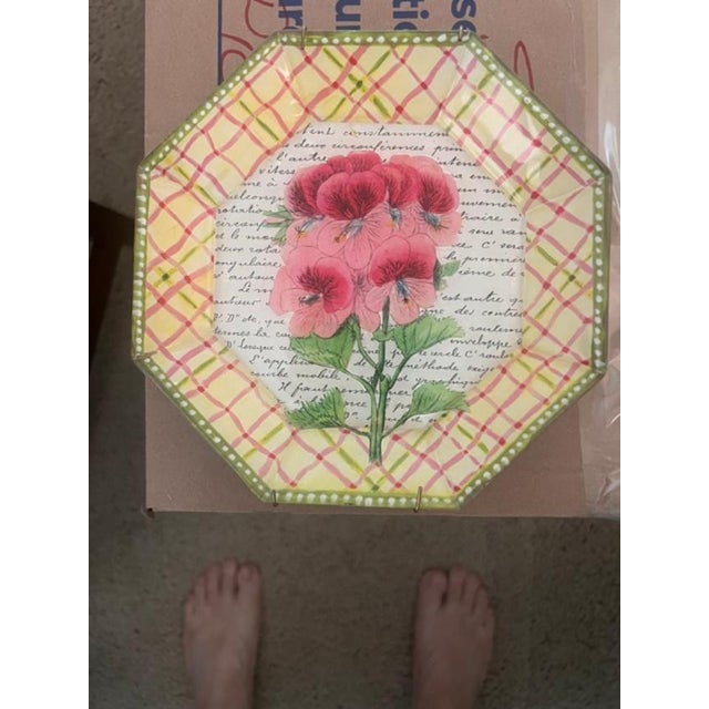 French Country John Derrian Decoupage Glass Plates For Sale - Image 3 of 5