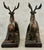 Vintage 'Ralph Lauren Style' Sculptural Bronze-Clad Cast Iron Elk, Stag, Deer With Antlers Bookends- A Pair For Sale - Image 4 of 12
