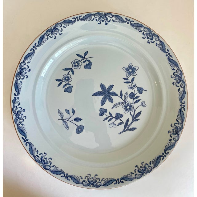 Blue Set of 6 Vintage Rörstrand Ostindia East Indies Swedish Blue Porcelain Charger Plates For Sale - Image 8 of 13