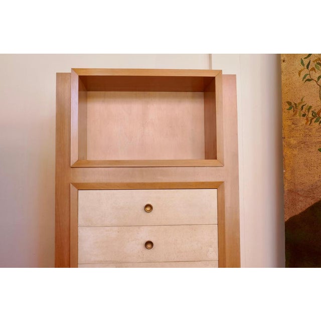 1930s French Chest of Drawers in Ash Wood and Parchment by Blanche Klotz, 1930s For Sale - Image 5 of 13