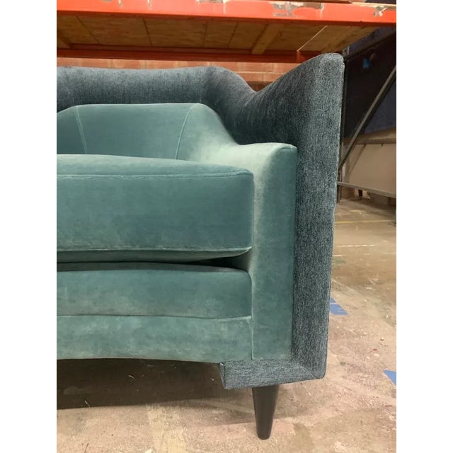 Caracole Caracole Modern Double Edge Accent Chair in Rich Teal Velvet For Sale - Image 4 of 10