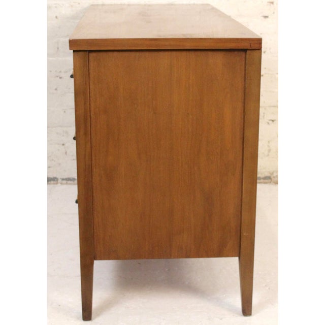 Mid 20th Century Vintage Mid-Century Modern Three Drawer Walnut Dresser For Sale - Image 5 of 12