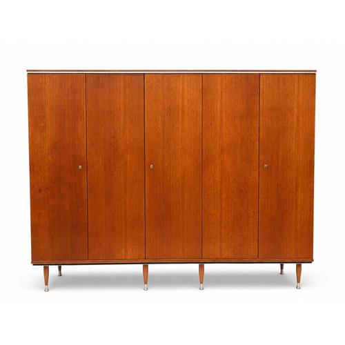 5-Door Teak Wardrobe with Hanging Section and Shelves This beautiful 5-door teak wardrobe combines a natural look with...