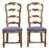 Century Furniture French Country Carved Solid Oak Ladder Back Side Chairs or Dining Chairs, Pair For Sale