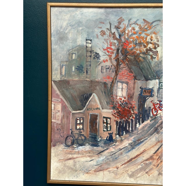 Kai Nielsen, Bygatan, Framed, 1950s, Oil Painting on Panel, Framed For Sale - Image 5 of 18