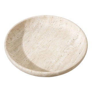 21st Century Shallow Travertine Bowl, Italy. For Sale