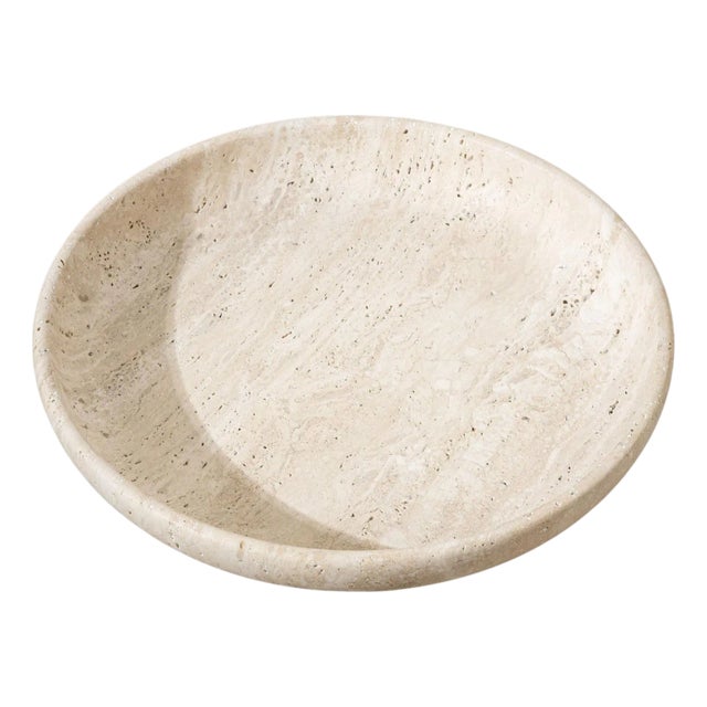 21st Century Shallow Travertine Bowl, Italy. For Sale