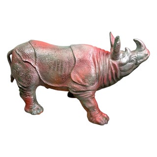 Large Rhinoceros Sculpture, Bronze For Sale