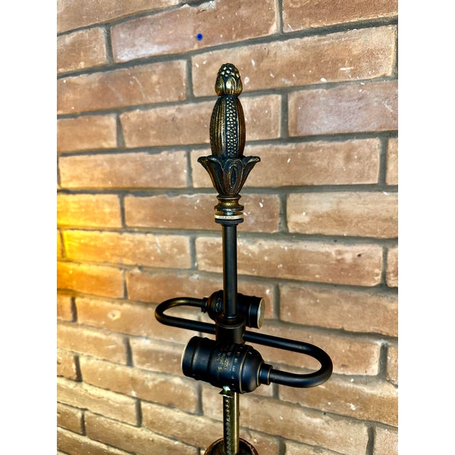 Wood Pair of Custom 1930s Hollywood Regency Wood Gesso Lamps by Harry Burger. For Sale - Image 7 of 12