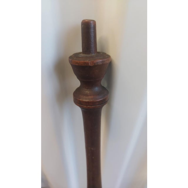 18th-Century European Antique Spinning Wheel — Complete With Distaff, Bobbins & Drive Wheel, Walnut For Sale - Image 10 of 15