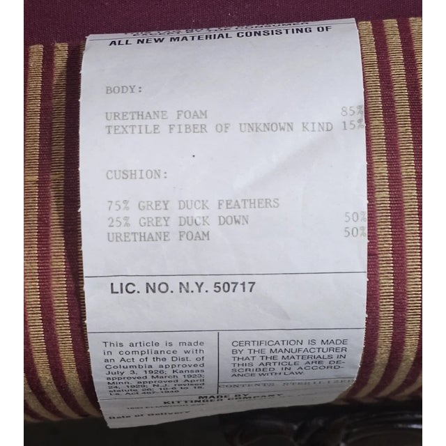 Red Late 20th Century Kittinger Mahogany Williamsburg Style Chippendale Style Sofa Claw and Ball Feet For Sale - Image 8 of 10