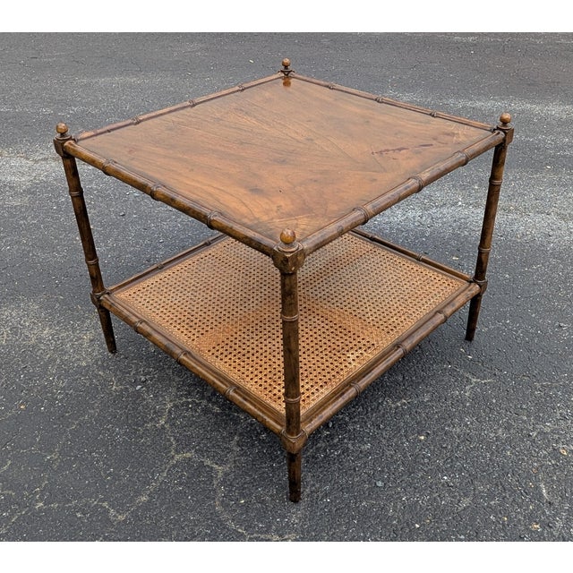 Capture the essence of mid-century sophistication with this exquisite Baker Furniture two-tier end table. Expertly crafted...