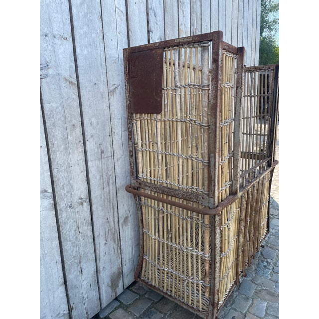 Antique Bamboo and Iron Cart, 1950s For Sale - Image 10 of 16