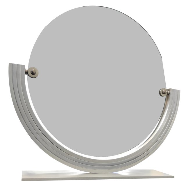 Double Round Revolving Mirror, 1975 For Sale