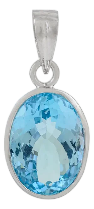 London Blue Topaz Oval Cut Solitaire Charm Pendant in 925 Silver