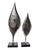 Contemporary Pair of Tall Contemporary Decorative Polished Silver Metal Leaf Sculptures For Sale - Image 3 of 5