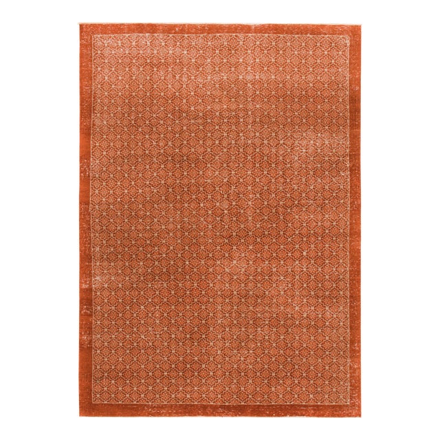 Vintage Zeki Müren Rug With Red and Beige Floral Patterns, From Rug & Kilim For Sale