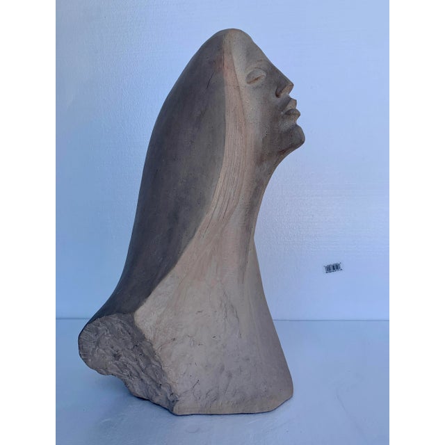 1980s 1980s Deco Sandstone Ceramic Abstract Woman Sculpture For Sale - Image 5 of 8