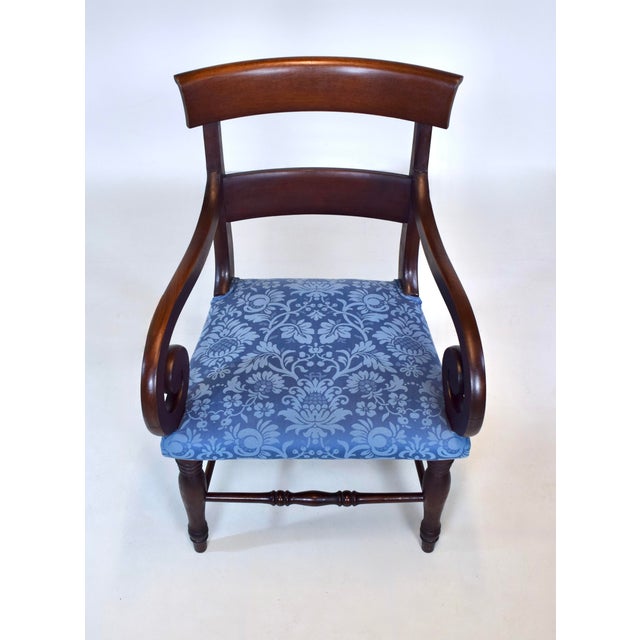 English Regency Style Mahogany Scroll Armchair For Sale - Image 4 of 12