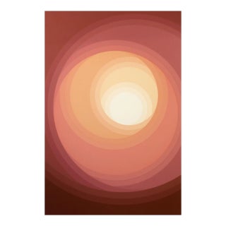 1980s Abstract Op-Art Serigraph "Brown Study" by Neil Korpi Unframed 40x30 For Sale