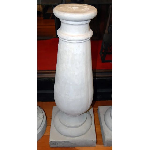 Traditional Baluster Column Traditional Gray Cast Stone For Sale - Image 3 of 4