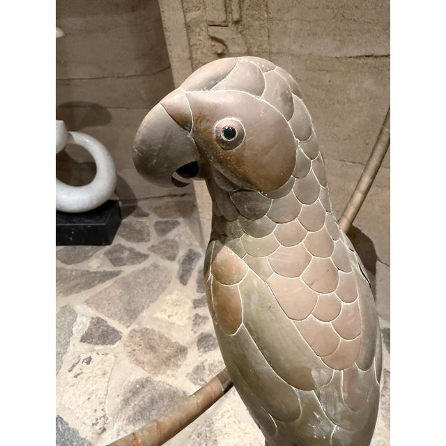 Metal Sergio Bustamante Hanging Parrot Sculpture Arts Craft Mid-Century Modern For Sale - Image 7 of 16