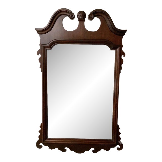 Large Vintage Colonial Revival, Mahogany Chippendale-Style Mirror for Traditional, British Colonial, Georgian & Williamsburg Decor. See Pics! For Sale