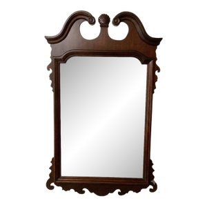 Large Vintage Colonial Revival, Mahogany Chippendale-Style Mirror for Traditional, British Colonial, Georgian & Williamsburg Decor. See Pics!